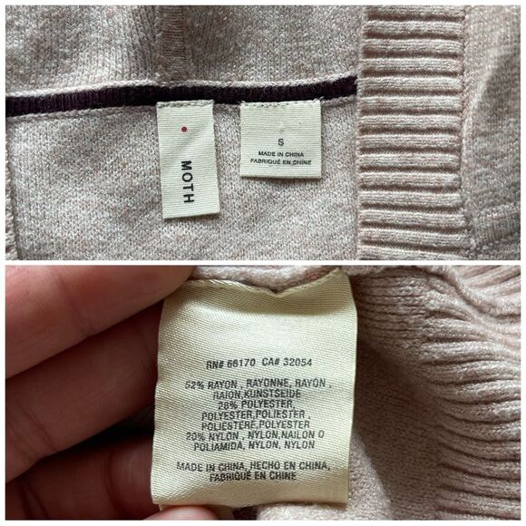 Anthropologie Moth Seward hooded pullover sweater size small preowned - Picture 5 of 6